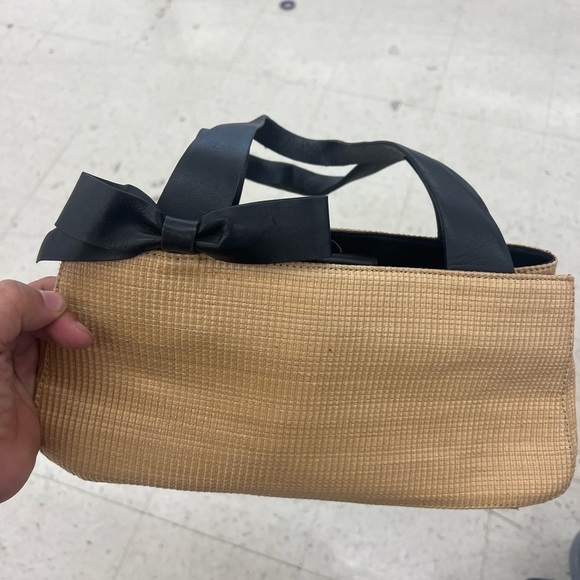 Preston & York Straw Top Handle Bag with Black Bow | Coastal Chic - Picture 2 of 9